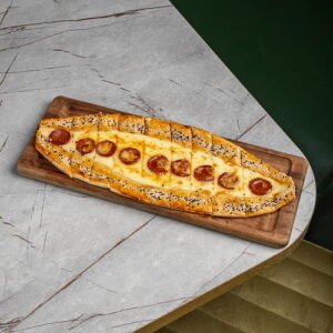 egg and pepperoni pide