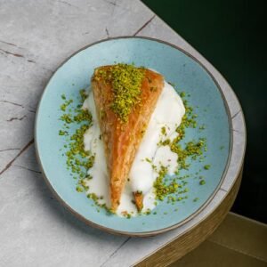 baklava with ice cream